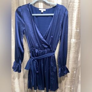 Blue Silky mini dress